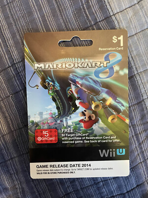 RARE Wii U Mariokart 8 Pre Order Target Collectible Reservation Card