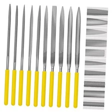 Needle File Set, 10 Pieces Hand Metal Files, Hardened Alloy Yellow-10pcs