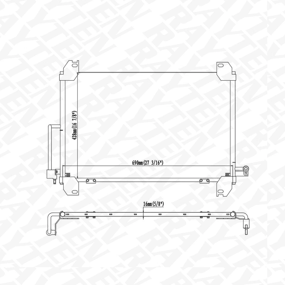 A/C Condenser For 2002-2009 Chevrolet Trailblazer GM3030241 89019255 4.2L Engine - Image 3 of 4