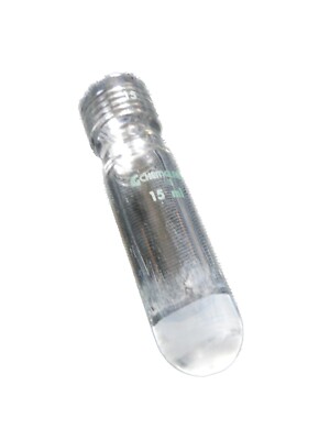 Chemglass 15mL Glass Heavy Wall 25 x 102mm Cylindrical Pressure Vessel #15 Thred