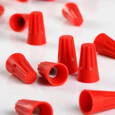 (100) RED Twist-On Wire Connector Connection nuts 18-10 Gauge Barrel Screw US