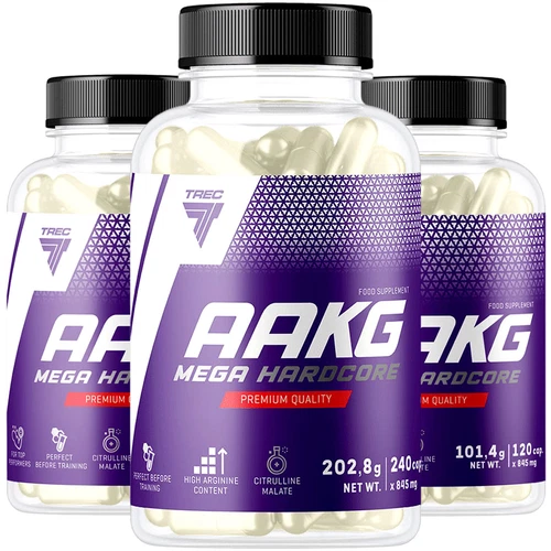 AAKG MEGA HARDCORE - L-Arginine with Citrulline Malate Pump, Power, Strength, Libido
