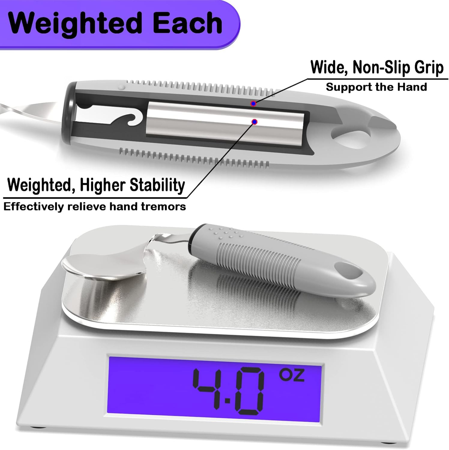 Weighted Parkinsons Utensils for Hand Tremors Weighted Silverware for Parkinson