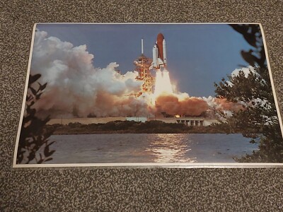 SPACE SHUTTLE TAKE OFF LAMINIERTER DRUCK VON DAVID UNDERWOOD 17'' x 11,75''