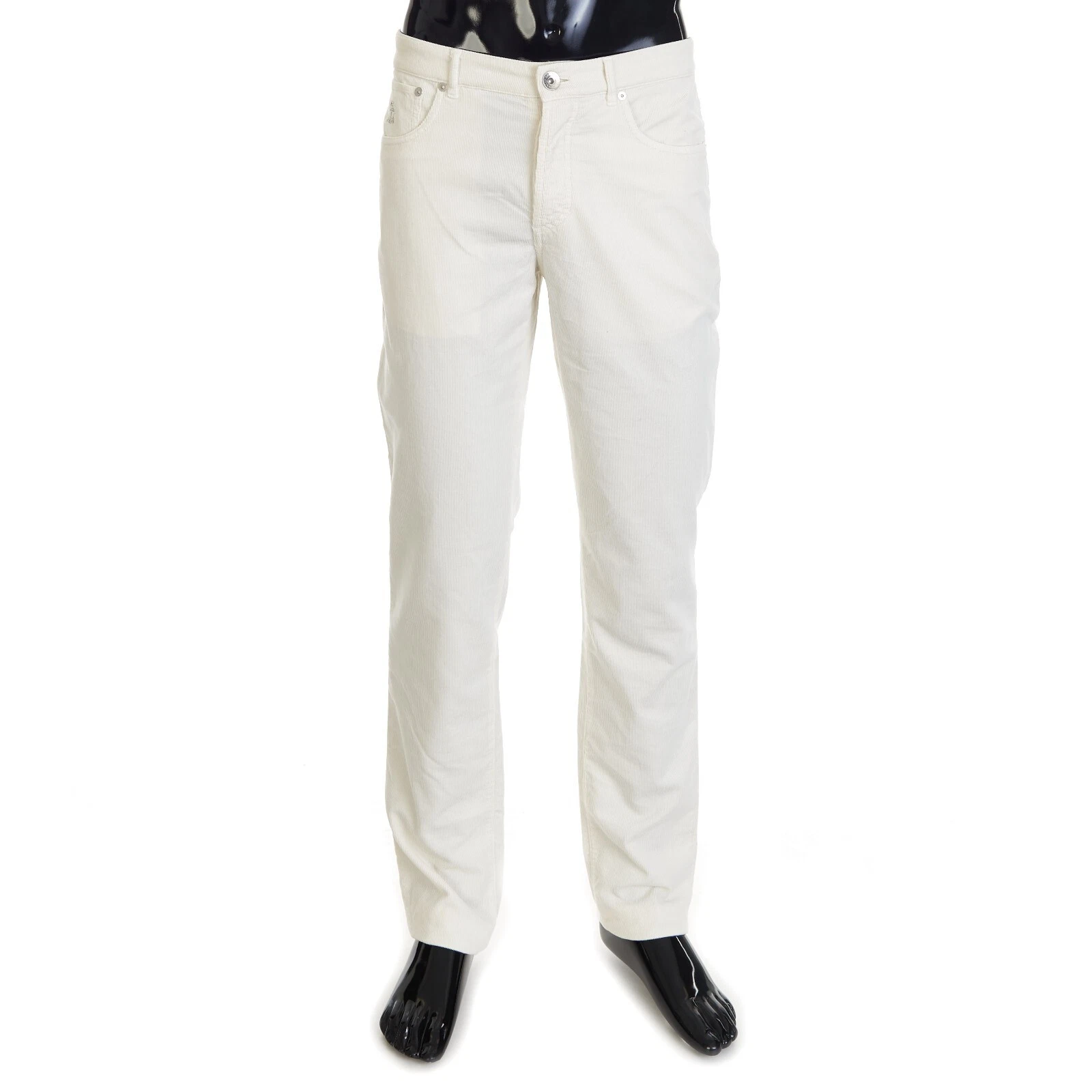 Brunello Cucinelli — BRUNELLO CUCINELLI 795$ Trousers - Italian Fit, Off White Cotton Corduroy