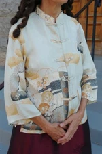 Citron of Santa Monica Brand Women's Asian Style Silk Blouse or Jacket size S