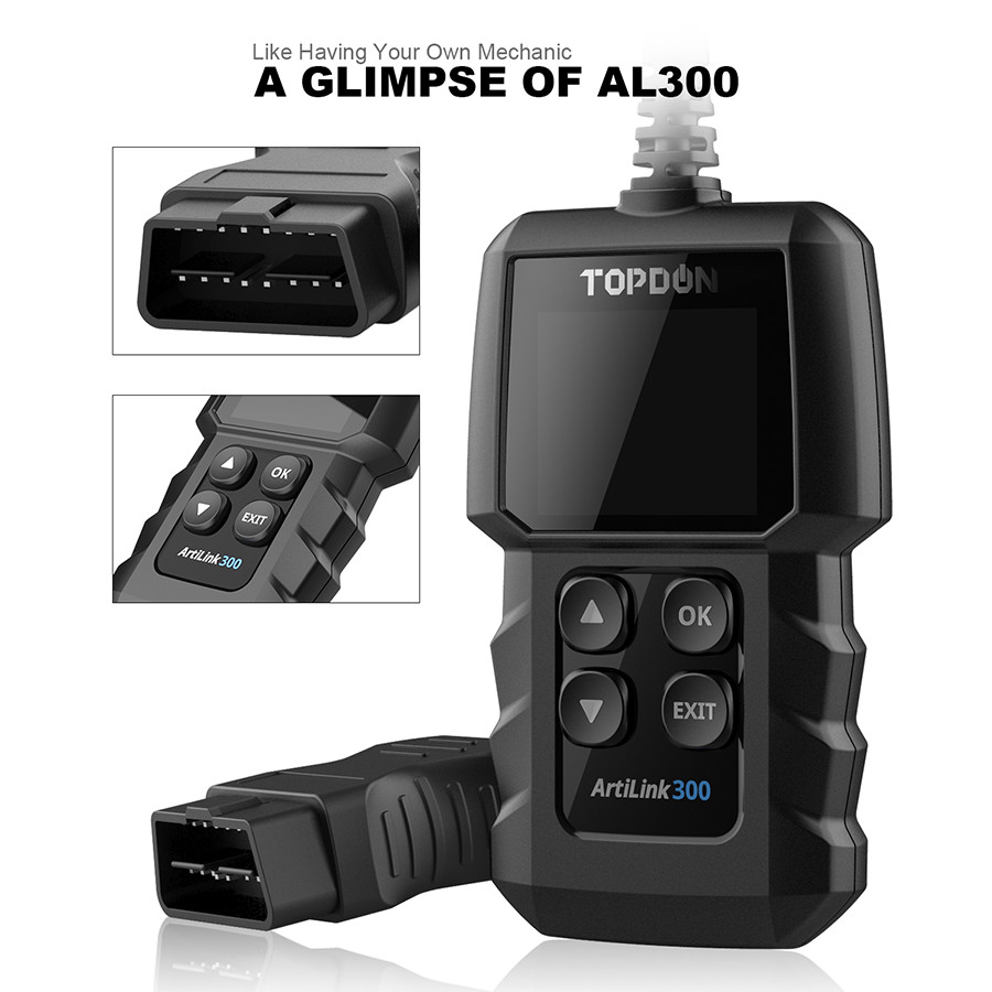 AL300 OBD2 Scanner Automotive OBD Code Reader Check Engine Fault Diagnostic Tool