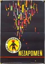 Original Vintage Poster V. JEDLICKA - WORK - SAFETY - PERSONAL PROTECTIVE GEAR