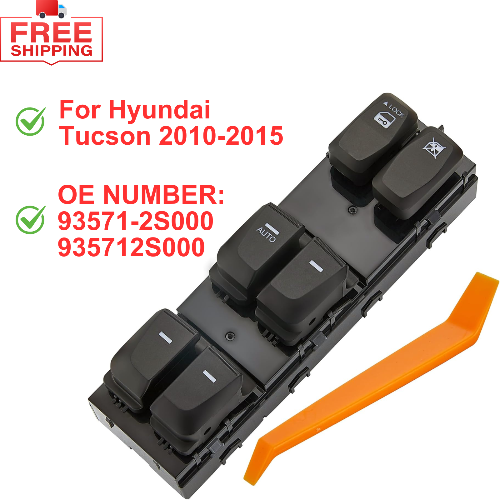 Left Driver Side Window Switch for 2010-2015 Hyundai Tucson