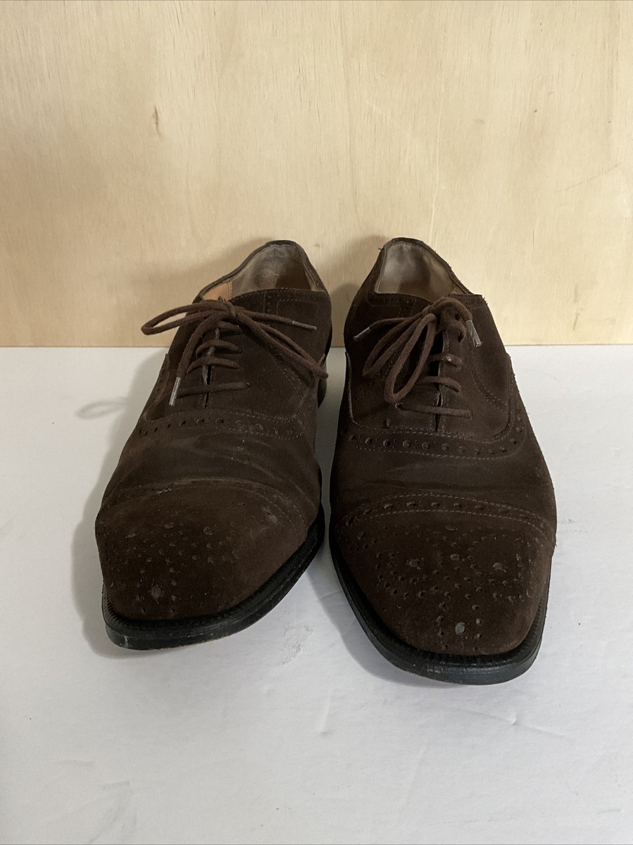 Manolo Blahnik Mens Suede Cap Toe Oxfords Brown Size 7 | eBay display picture 3