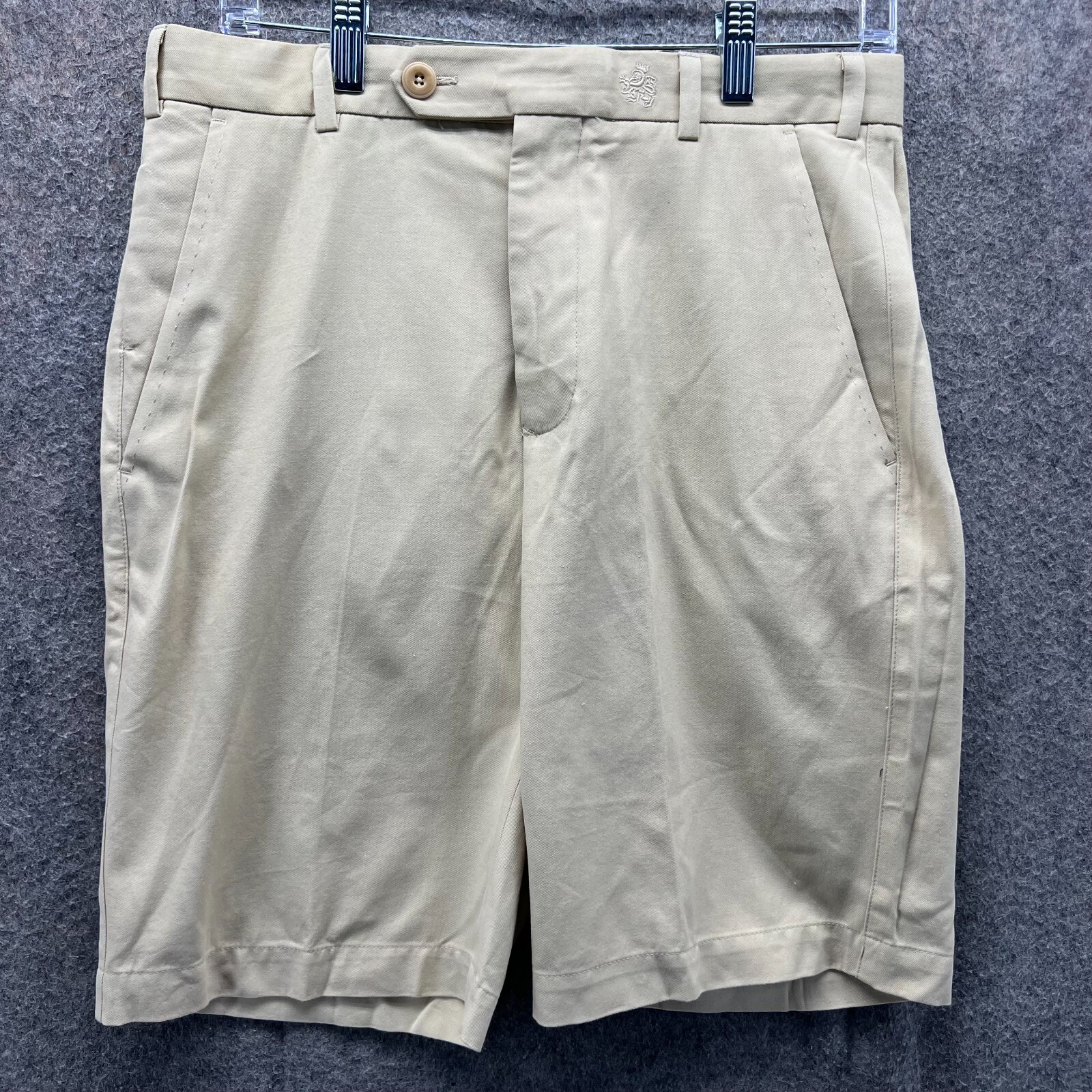 Nat Nast Men's Khaki Pleated Cotton Chino Shorts