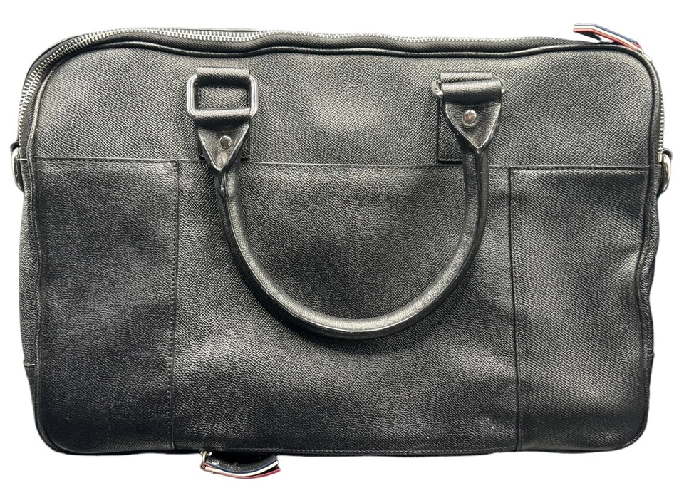 Cole Haan Maletín American Airlines Cuero Negro Bolso para Laptop Attache Pilot Foto 2 de 4