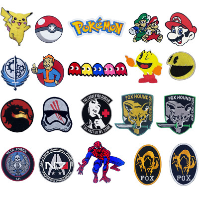 Videospiele Icons und Charakter Abzeichen Aufbügeln Aufnähen Bestickt Patch