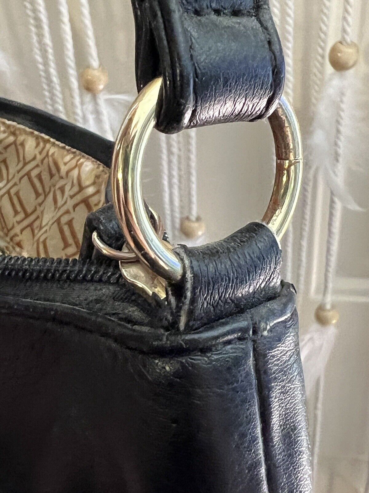 Tignanello Black Leather Crossbody Saddle Bag Med… - image 5