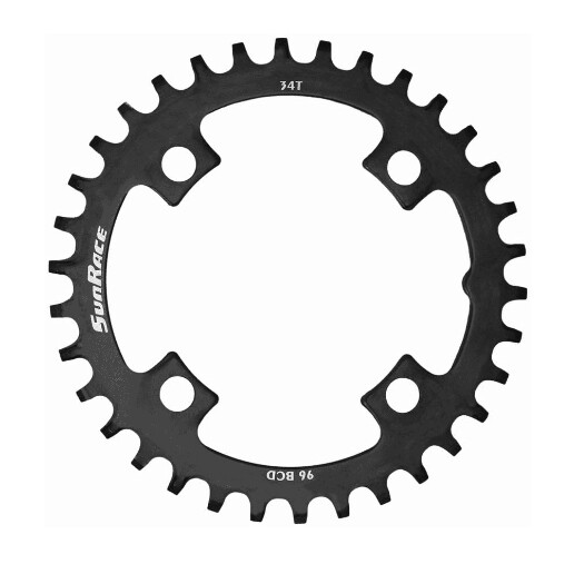 SunRace Narrow-Wide 96BCD Steel Chainring in Black - 36T