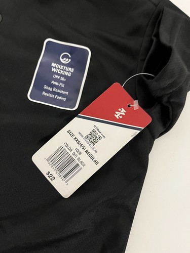 IZOD Boys Black Polo Performance Shirt Collar School Uniform w/ PF 50+ - Picture 4 of 9