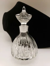Heavy Clear lead crystal perfume bottle 6" tall *sparkles in the light*