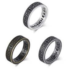 Retro Herren Ring Wikinger Knoten Band Ring Drehbar Punk Edelstahl Schmuck 6mm