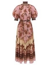 NWT Zimmermann Summer Resort Silk British Vintage Floral Lantern Sleeve Dress