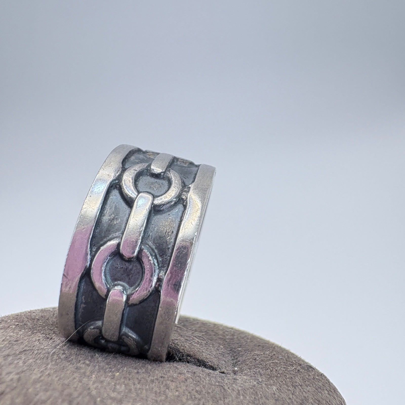 VTG Solid Sterling Silver 925 Interlocking Design… - image 4