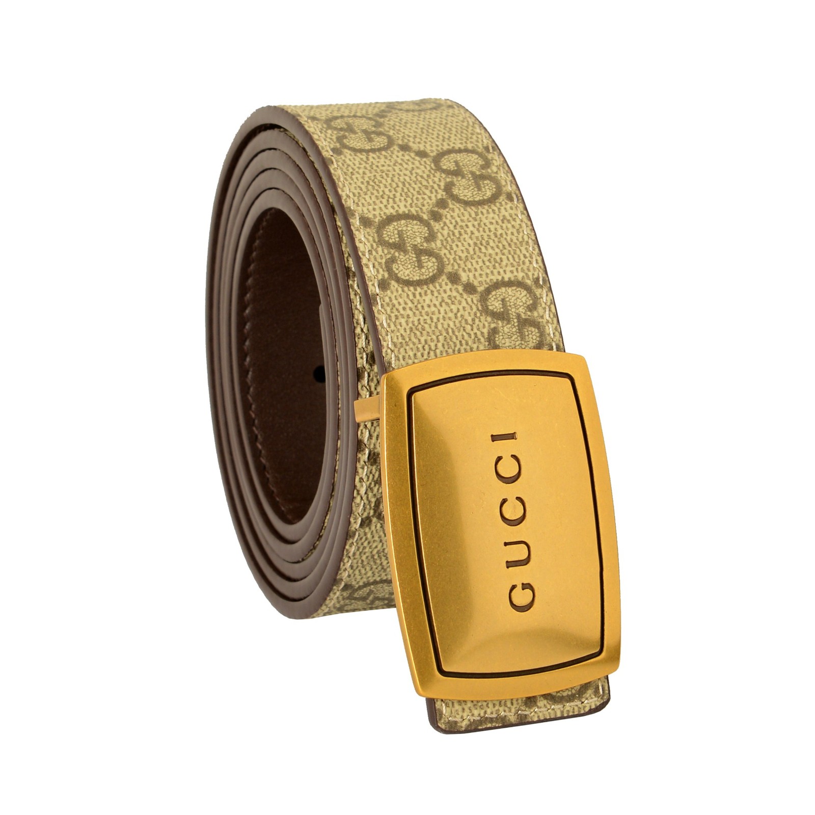 Gucci 100 Leather Guccisima Print Reversible Buckle Decorated Belt US 32 IT 80 70690₽