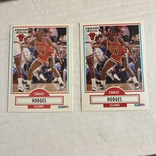 (2) 1990 Fleer Craig Hodges Chicago Bulls 