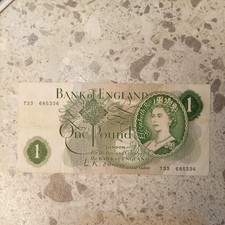 Bank of England one pound Note Queen Elizabeth II.. 