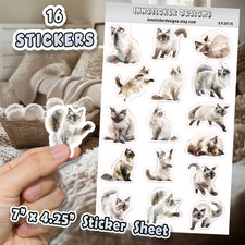 Birman Cat Stickers, for Journals, Scrapbooks, Planners, Glossy, Matte