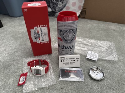 Casio G-SHOCK X Budweiser White Men's Watch - DW5600BUD20