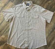 Men s Wrangler Western Short Sleeve Button Down Pearl Snap Shirt XL
