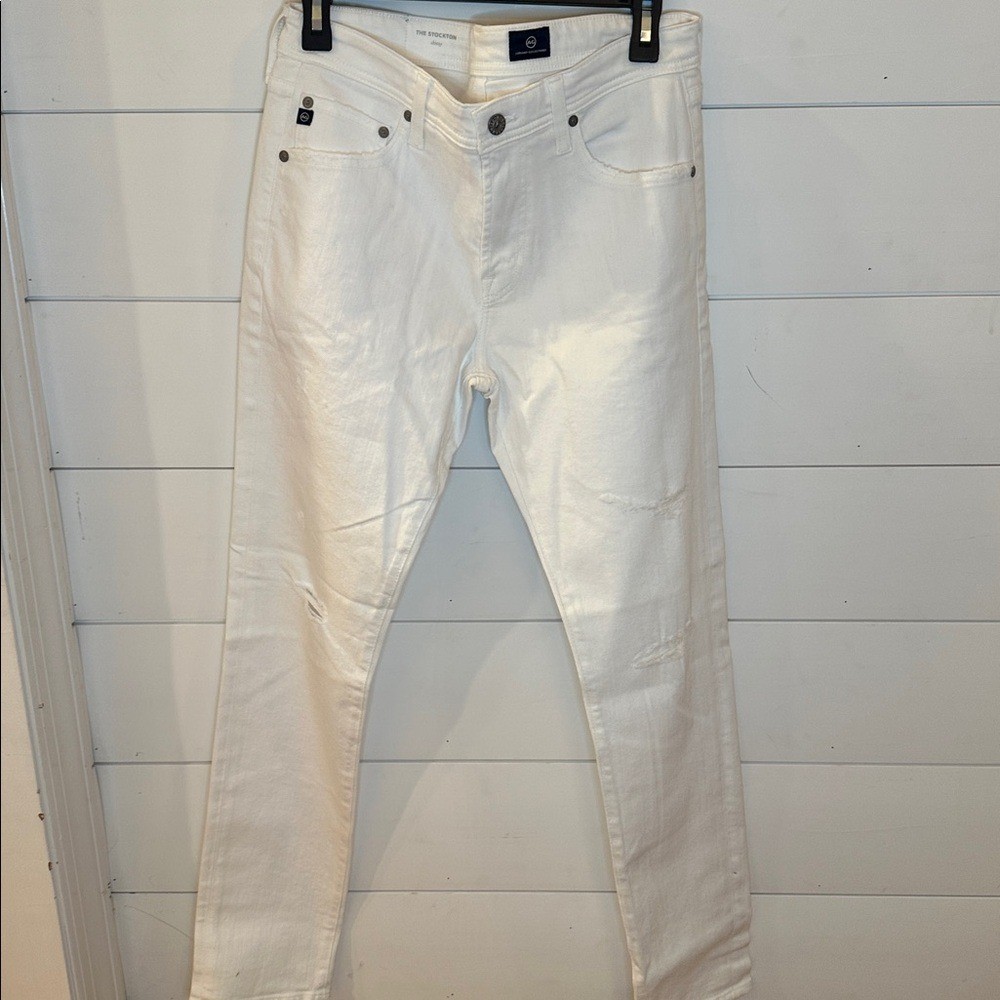 AG Adriano Goldschmied White The Stockton Skinny Jeans size 32 EUC