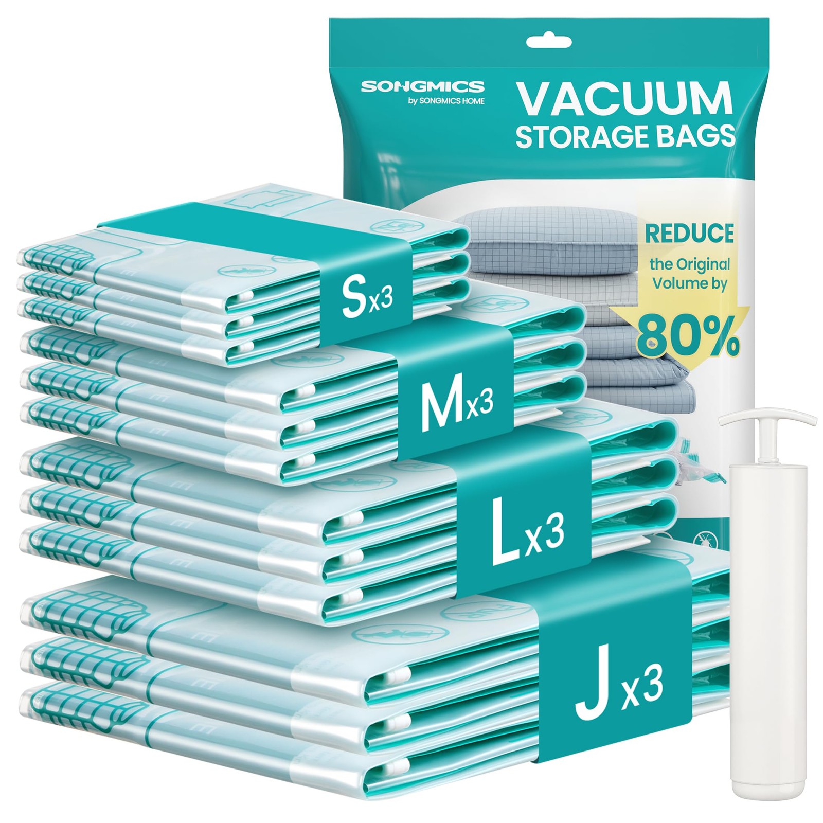 SONGMICS Vacuum Storage Bags Vacuum Seal Suction Bags for Clothes Bedding Travel
