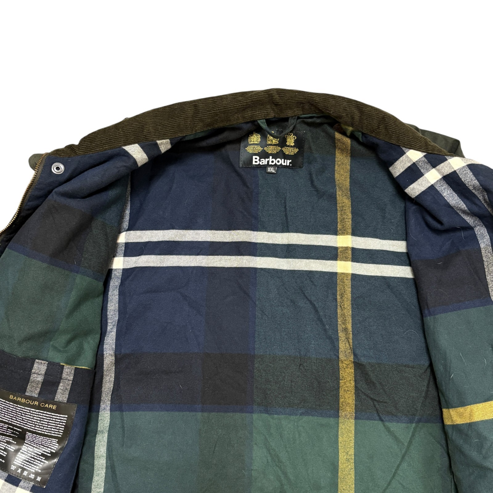 Barbour Waxed Jacket Utility 2XL Made In England Tartan Military Field Jacket image 10