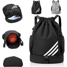 Waterproof Gym Bag Sport Basketball Backpack Men Women Drawstring Bag Outdoor UK