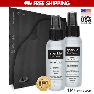 #ad OPTIPAK Sparkle Anti Reflective Safe Lens Cleaner Spray Kit $7.99
