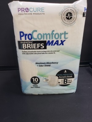 PROCure ProComfort MaxAdult Bariatric Briefs Up To 100''  10 Pack