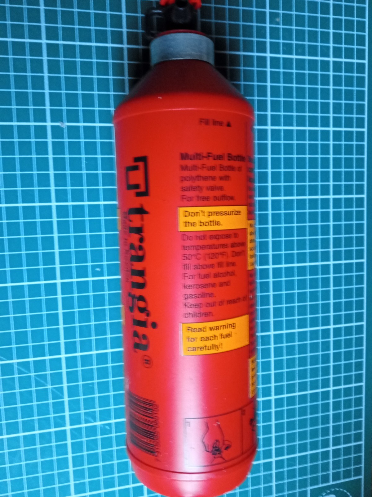 Trangia Fuel Bottle 1.0L with Safety Valve D of E Approved Camping Red 1.0L
