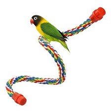 Bird Rope Perches for Parrots, Cockatiels, Parakeets, 31.5inch plastic nut