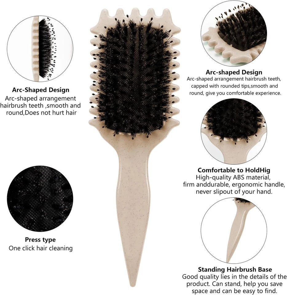 Curl Defining Brush Boar Bristle Styling for Detangling and Shaping for All Hair - Image 3 of 4