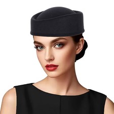 Flight Attendant Style Beret Hat Retro Stewardess Inspired Fashion Bonnet Cap