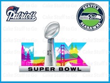 Super Bowl 60 New England Patriots VS Seattle Seahawks Edible Cake Topper