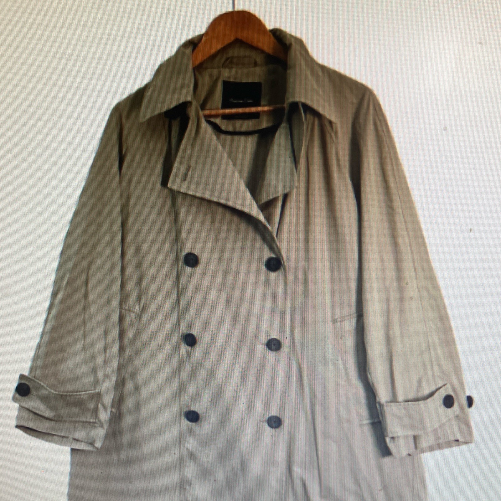 Beige Double Breasted Trench Coat for Women Long Relaxed Fit Classic Style