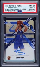 2025 Topps Chrome Cooper Flagg Black RC Next Stop On Card Auto /10 #NS-SF PSA 9