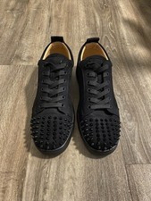 Christian Louboutin Louis Junior piatto nero scamosciato taglia 44 US 11