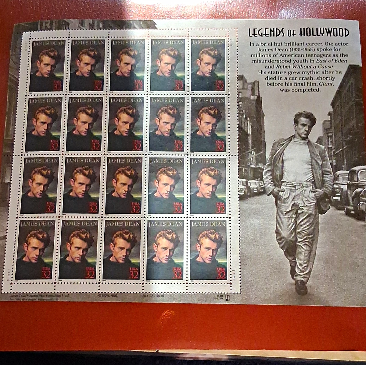 James Dean 切手シート　レア James Dean Stamp Sheet for sale | eBay