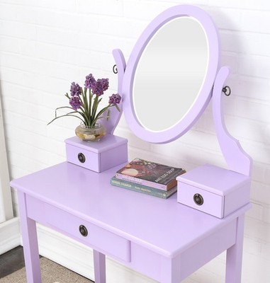 dressing table stool purple Dressing Table Stool, Soft Round Bench, Kilim Design Footstool, Lowseat Bench, Purple Footstool, Round Pouf Ottoman Bench, RS 03-05