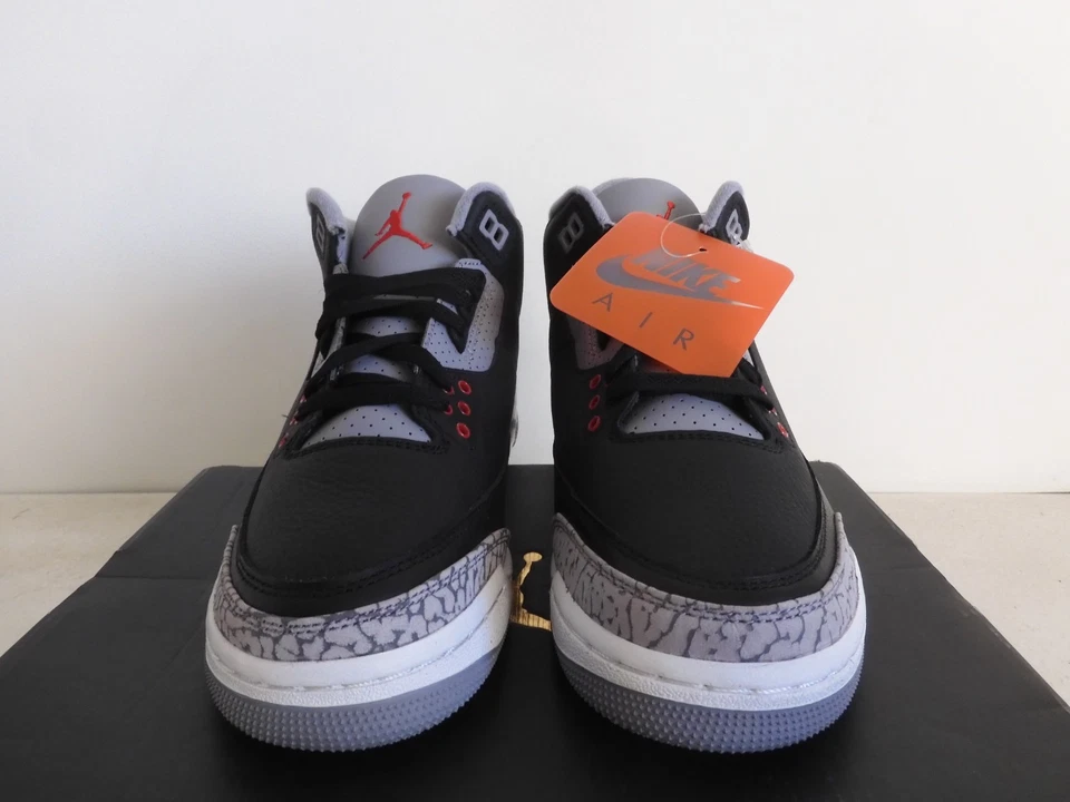 Nike Air Jordan 3 Retro Black Cement 2024 Black-Fire Red-Grey Sz 7Y [DM0967-010] - Image 4 of 4