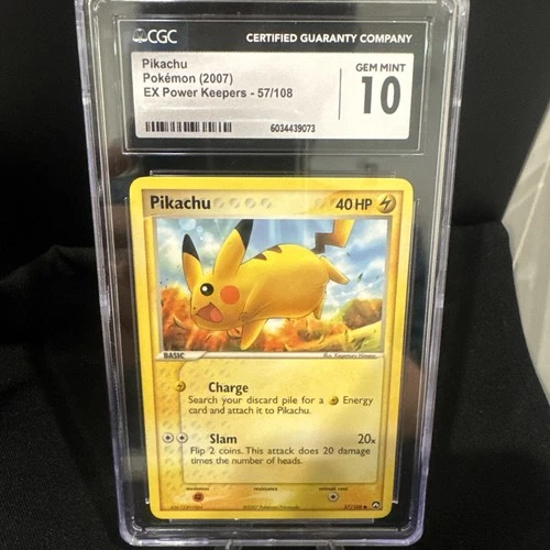 CGC 10 Pikachu 57/108 EX Power Keepers 2007 Pokemon Card