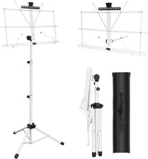 1 Pack Music Stand, 2 in 1 Dual-Use Folding Sheet Music Stand, Lightweight Porta