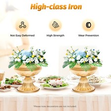 Pack of 10 Gold Flower Trumpet Vases Wedding Party Tabletop Centerpieces Stand
